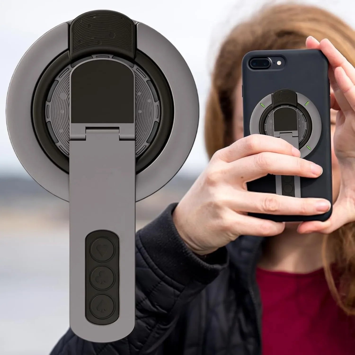 New Phone Grip for Magnetic Phone Stand 360°Roration Gym Holder Phone Kickstand Silicone Finger Ring Innovative Pressure-Relief