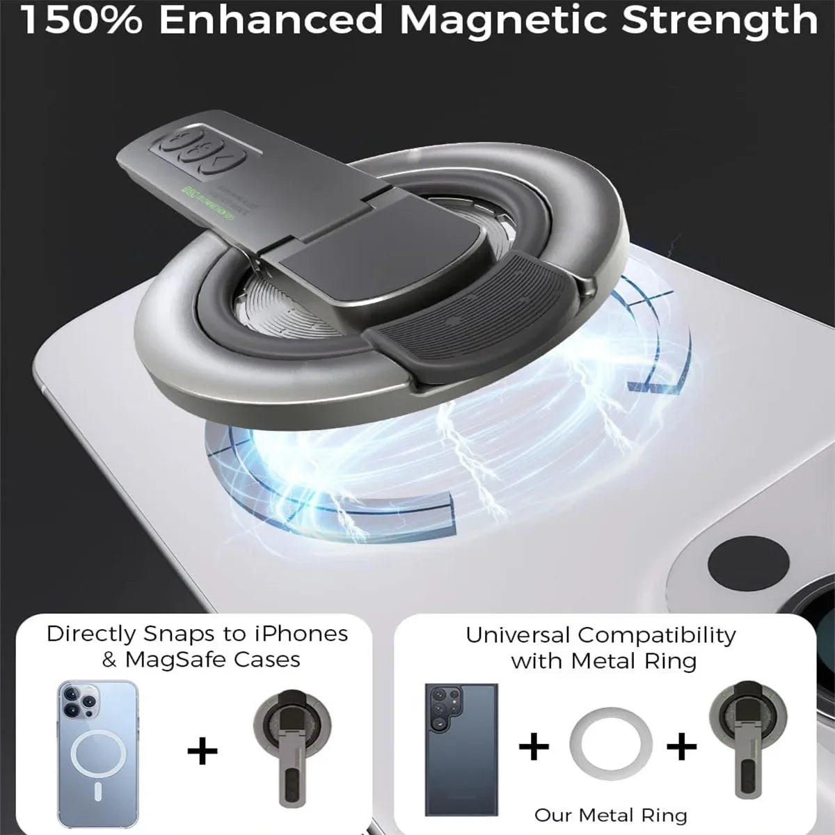 New Phone Grip for Magnetic Phone Stand 360°Roration Gym Holder Phone Kickstand Silicone Finger Ring Innovative Pressure-Relief