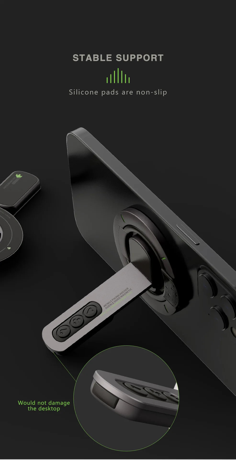 New Phone Grip for Magnetic Phone Stand 360°Roration Gym Holder Phone Kickstand Silicone Finger Ring Innovative Pressure-Relief