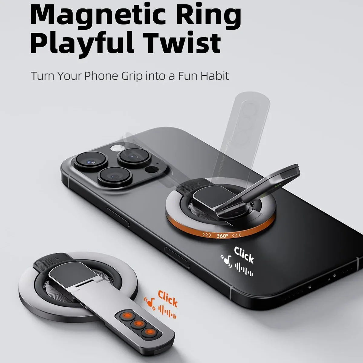 New Phone Grip for Magnetic Phone Stand 360°Roration Gym Holder Phone Kickstand Silicone Finger Ring Innovative Pressure-Relief