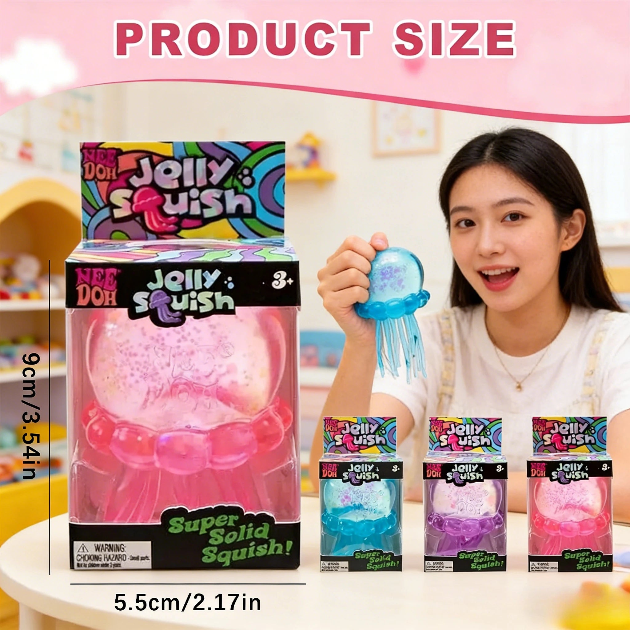 NeeDoh Jellyfish Jelly Squish Stress Toy Fidget Sensory Squeeze Squishy Toy Gift